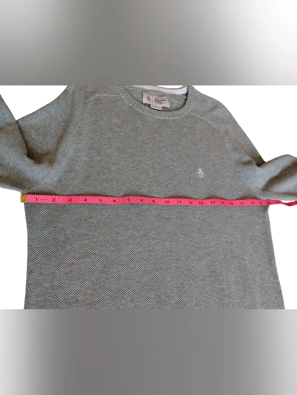 Penguin 100% Cotton Gray Pullover Sweater Sz M